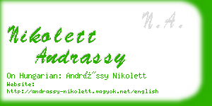 nikolett andrassy business card